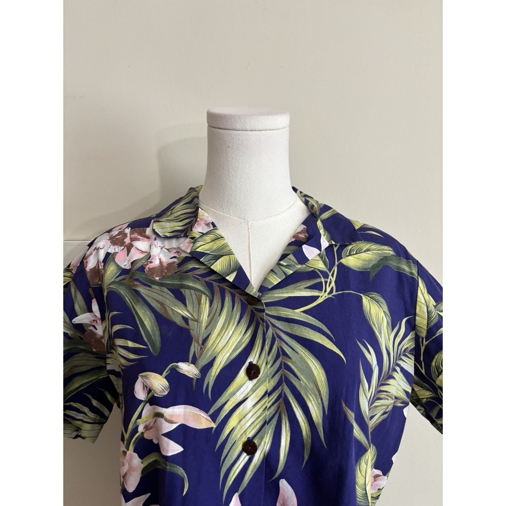 Hilo Hattie Womens Medium Button Up Shirt Tropical Hawaiian Vacation Cotton - Picture 2 of 7